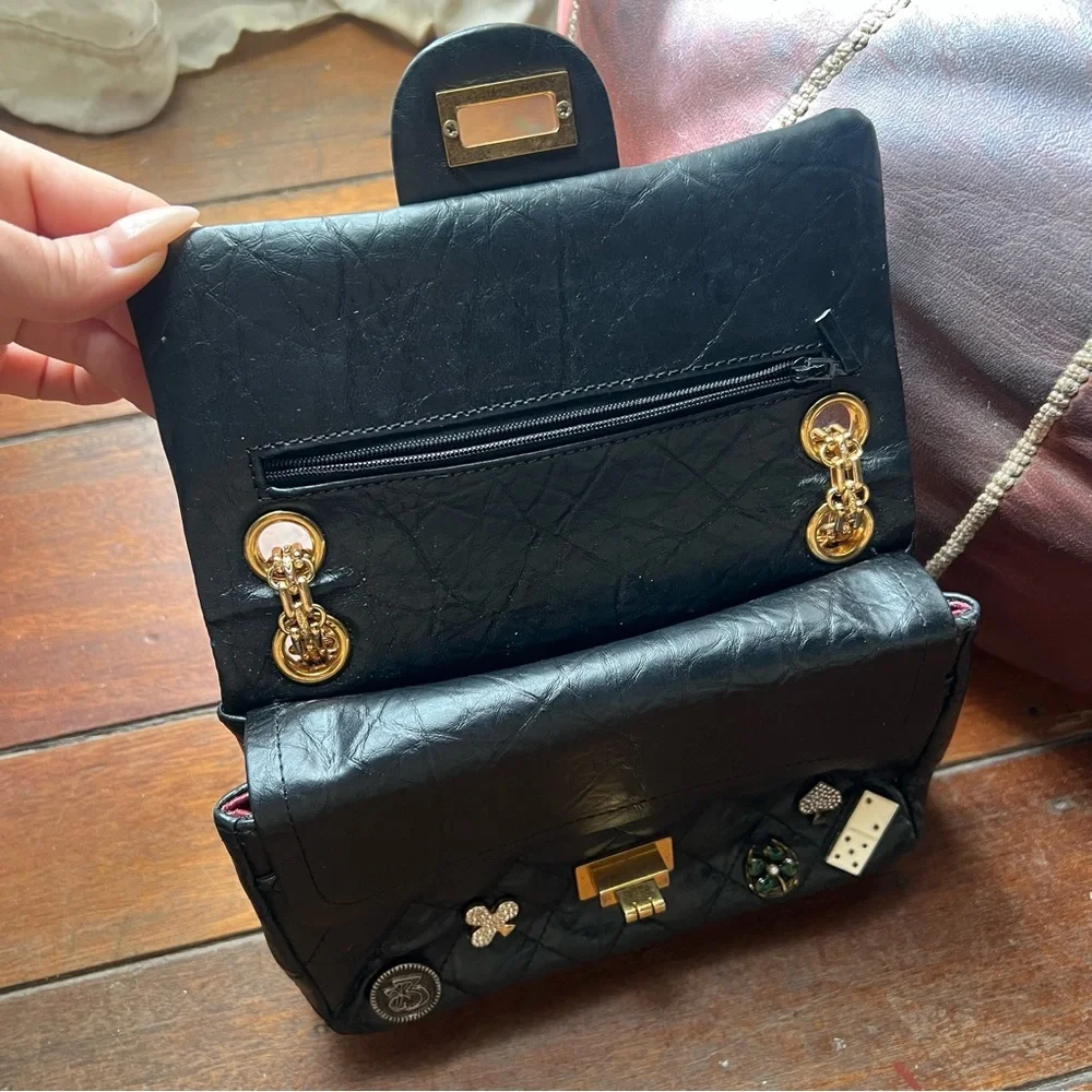 Rare CHANEL Casino Charm Black Quilted Bag with Gold Chain - Picture 10 of 16